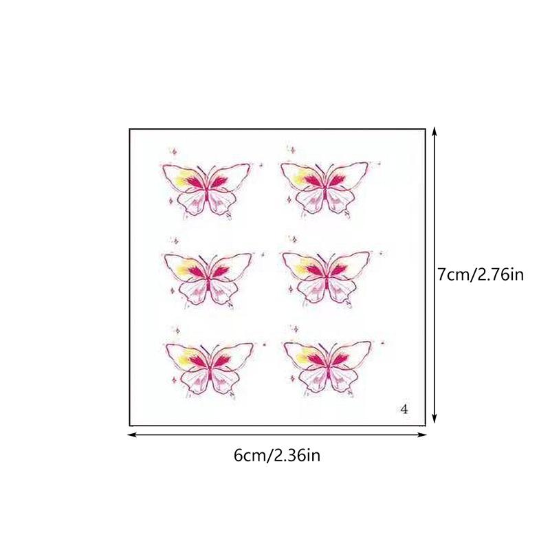 15 Ark Glitter Drømmende Sommerfugl Vanntett Midlertidig Tatovering Langvarig Vanntett Realistisk Falsk Tatovering Fingerklistremerker