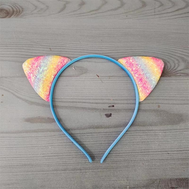 Cartoon Cat Ear Headband for Kids: Cute Scallion Powder Color Hair Accessory