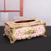 Luxury Tissue Box European Style  Napkin Holder Napkin Case Rose Patterned Paper Rack Table Accessories Home Car Case Holder