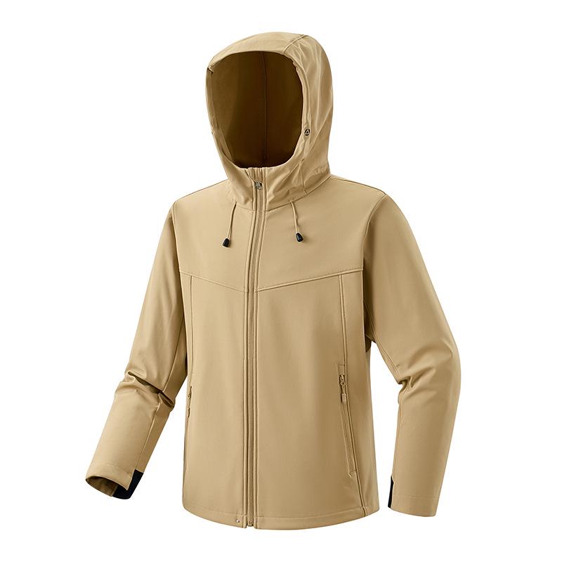 Windproof Waterproof Hooded Softshell Jacket for Outdoor Activities