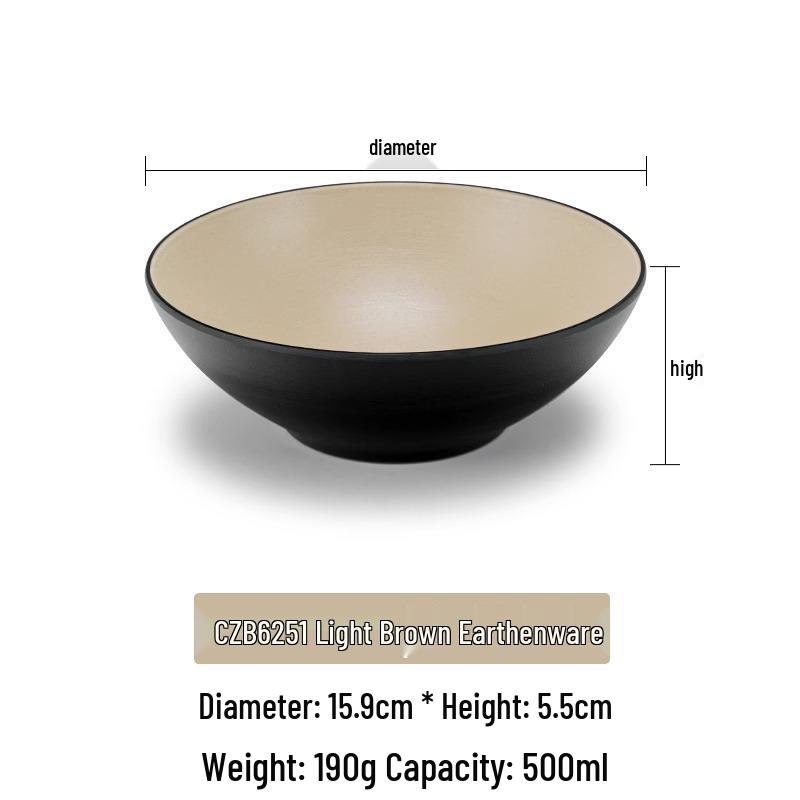 Large Frosted Melamine Ramen Bowl - Japanese-Style Restaurant Noodle Bowl for Mala Tang, Luosifen, Soup, and Rice Noodles