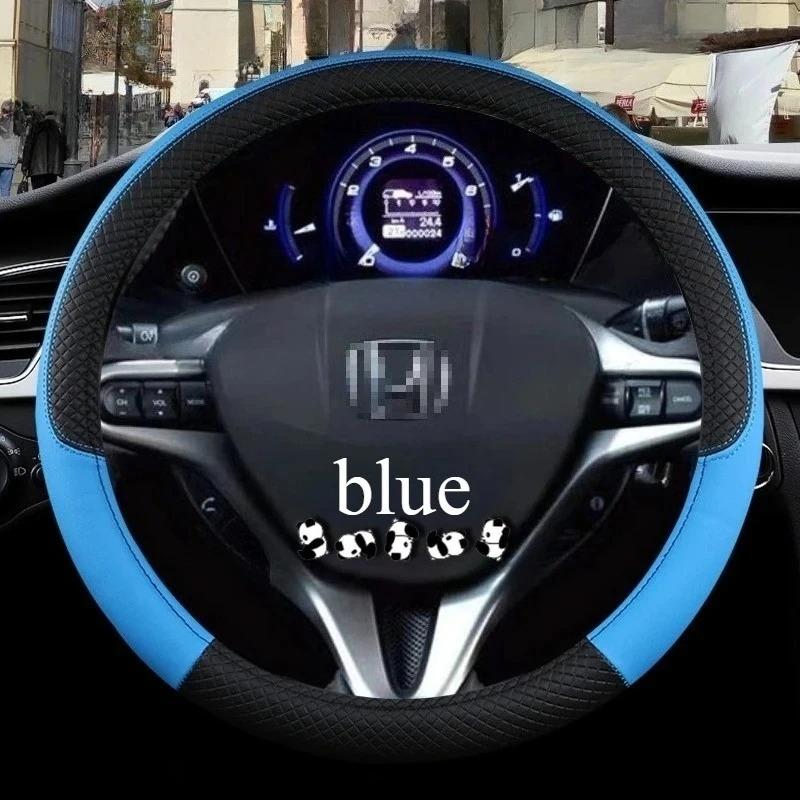 Car Steering Wheel Cover for Honda Civic 2004 2006 2007 2008 2009 2012 2013 2014 2015 PU Leather Non-slip AAccessories 38cm Size