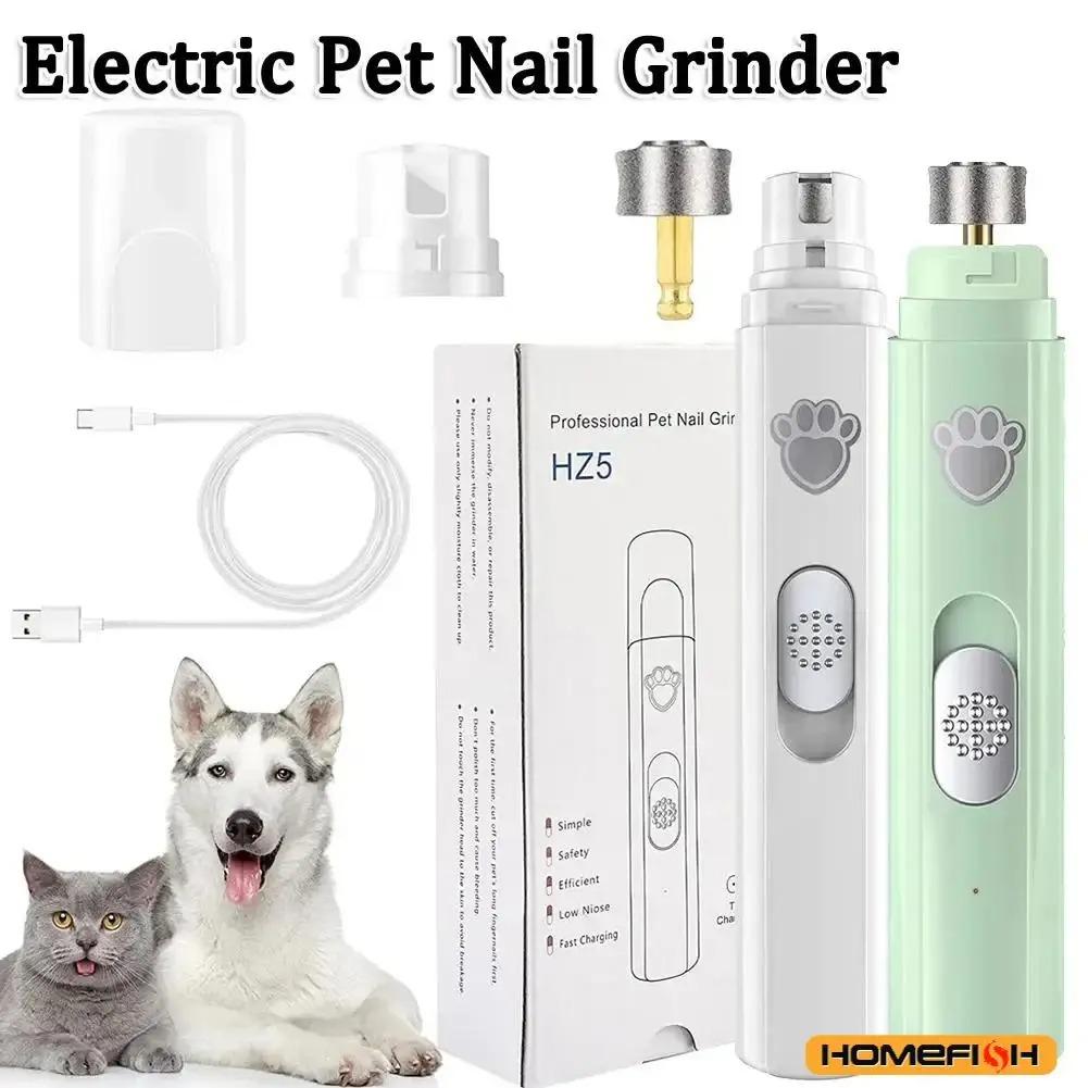 Electric Dog Nail Grinder Pet Nail Clipper Usb Rechargeable Pet Nail Trimmers Painless With Polisher Wheel For Small/large Pets