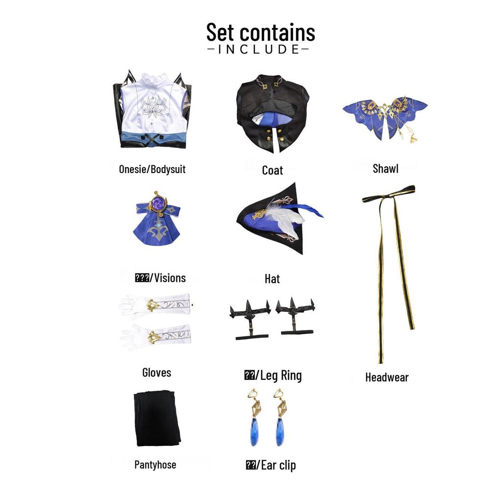 Genshin Impact Clorinde Cosplay Costume Set - Fontaine Edition