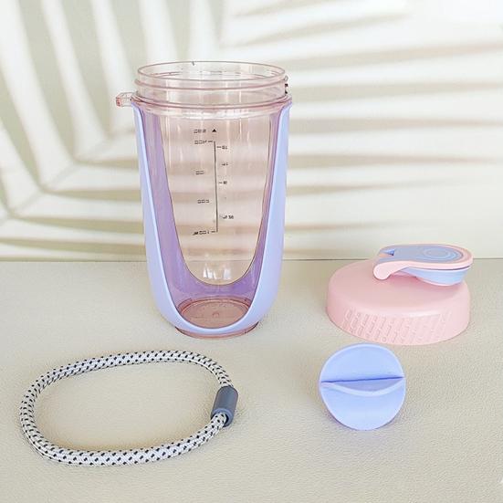 1 Conjunto Garrafa Shaker 590ml Grande Capacidade À Prova de Vazamento Resistente a Quedas Resistente ao Calor Mistura de Proteína