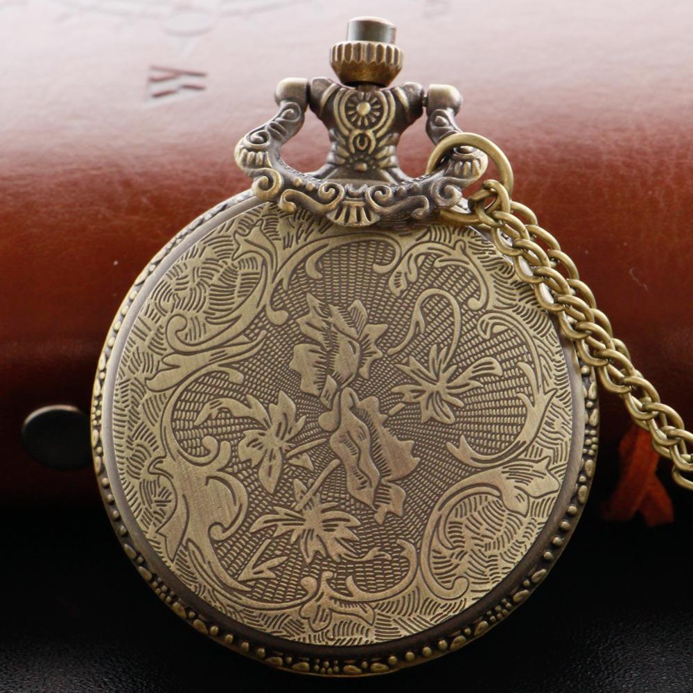 Bronze Aircraft Commemorative Emblem Men's and Women's Quartz Pocket Watch Fashion Best Festival Gift Student Clock