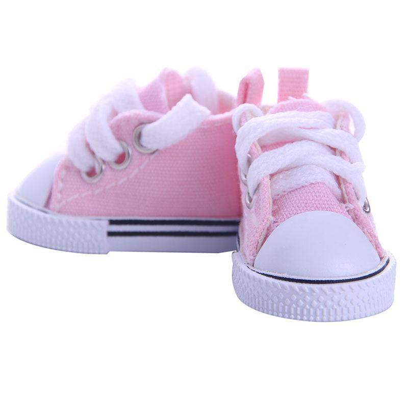 1 Pair 5cm 1/6 Handmade Denim Canvas Cloth Doll Shoes 18 Inch Lovely Mini Doll Toy Accessories Multicolor