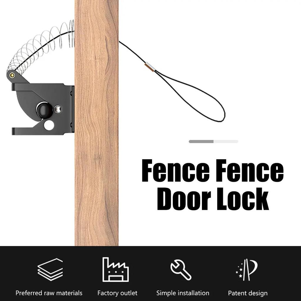 Self-Locking Gate Latch Lock Garden Fence Latch Carbon Steel Post Mounted Fence Gate Latch Heavy Duty Automatic Door Lock Set