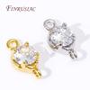 18K Gold Plated Zircon Crystal Decoration Connector Charms Accessories For Handmade DIY Women's Bracelet Earring Jewelry Making