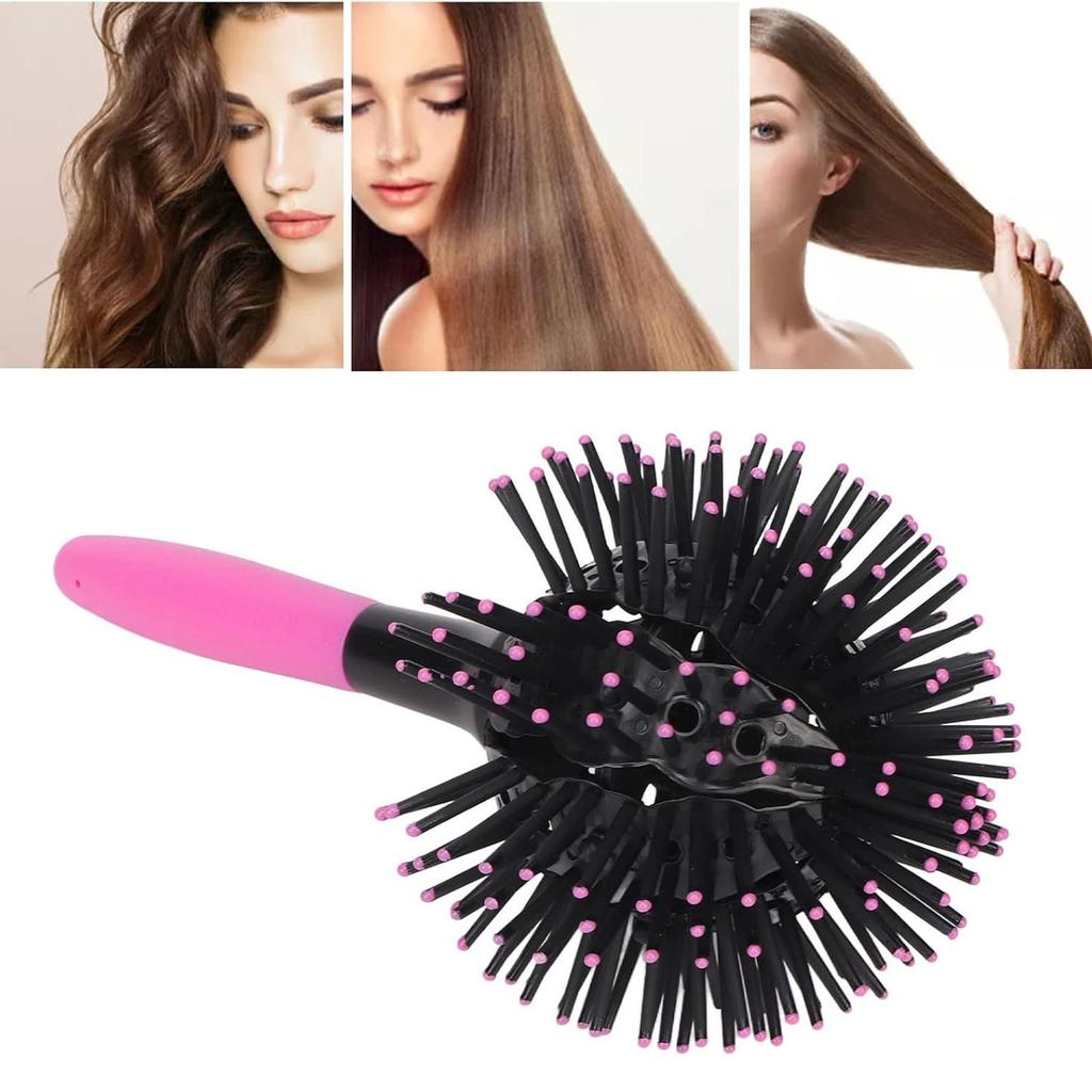 Brosses à Cheveux Bouclés Portables Lissantes Douces Outil Cheveux Bouclés Peigne à Cheveux Rond pour Salon Soins à Domicile Voyage Hommes Femmes Famille