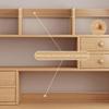 Solid Wood Fiberboard Desktop Bookshelf - Compact Desk Organizer for Home Office, Study Room, Small Spaces - Natural Wood Finish