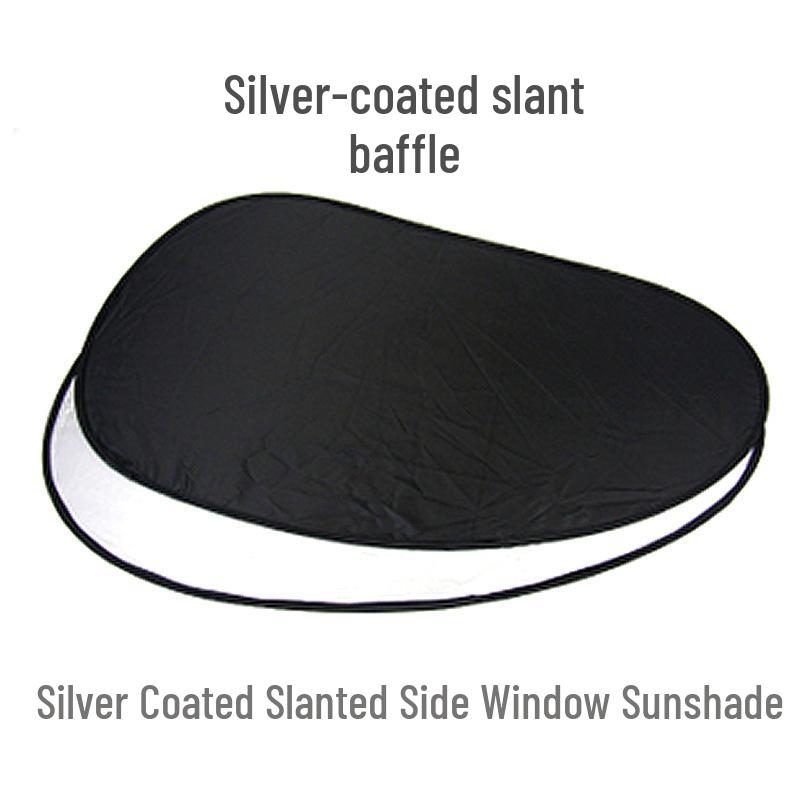 

Silver Car Sunshade Triangular Baffle: Waterproof, Slanted Side Cloth, 65x38 cm