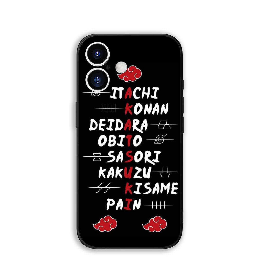 

for Apple iPhone 17 16 Plus 13 12 Pro Max Mini X XR Xs ProMax 16E 15+ 17+ Air Phone Case Akatsuki Narutos Obito Itachi Tobi iPhone 16 Plus
