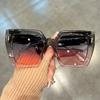 Gradient Fashion Sunglasses Large Square Rectangle Frame Anti-Reflective Lens Sport Eyewear Summer Beach Party Accessory
