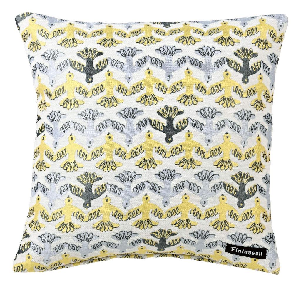 Marushin Finlayson Cushion, 45cm x 45cm, Yellow Mutt Gobelin Weave, with Removable Cover, Mother's Day or Birthday Gift, 6105012800