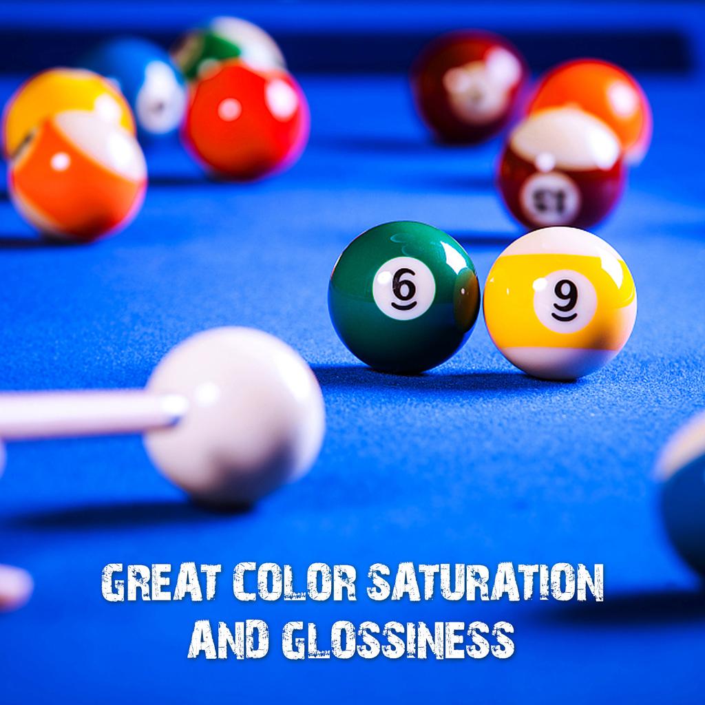 52.5mm Adult Billiard Ball Pool Ball Set Full Size American Standard Billiard Ball Set 16 Ball Durable Synthetic Resin Pool Ball