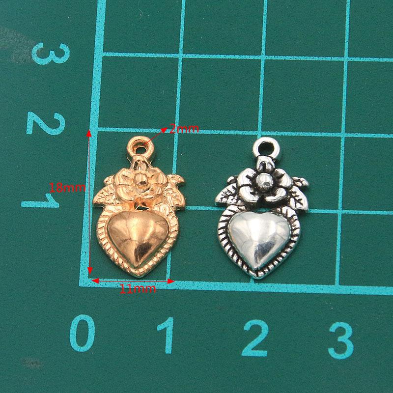 10pcs DIY Alloy Love Heart Pendant Charm - Necklace & Bracelet Jewelry Making Accessories, Stylish Craft Supplies 18*11mm