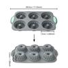6 Cavity Silicone Mold Reusable Wreath Ice Cubes Tray for Birthday Christmas Chocolate Cake Party Supplies Baking DIY Craft