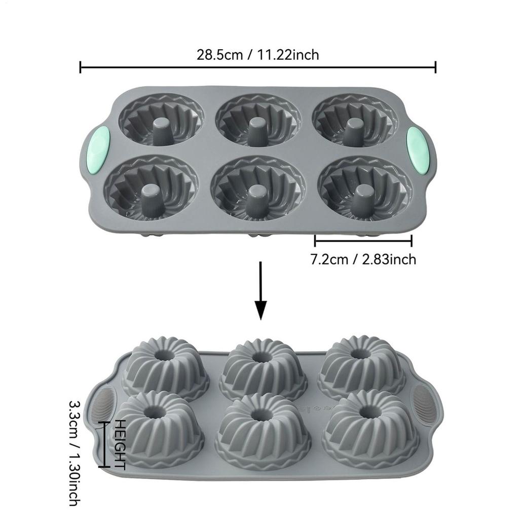 6 Cavity Silicone Mold Reusable Wreath Ice Cubes Tray for Birthday Christmas Chocolate Cake Party Supplies Baking DIY Craft