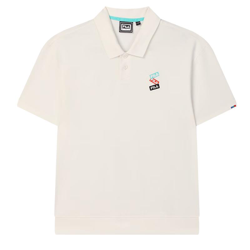 FILA Unisex Loose Fit Knit Short Sleeve Polo Shirt XL