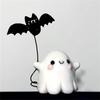 Pack Of 2 Ghostly Walking Bat Statue Resins Crafts Figurine Ornaments for Halloween Festivals Home and Garden Decoration