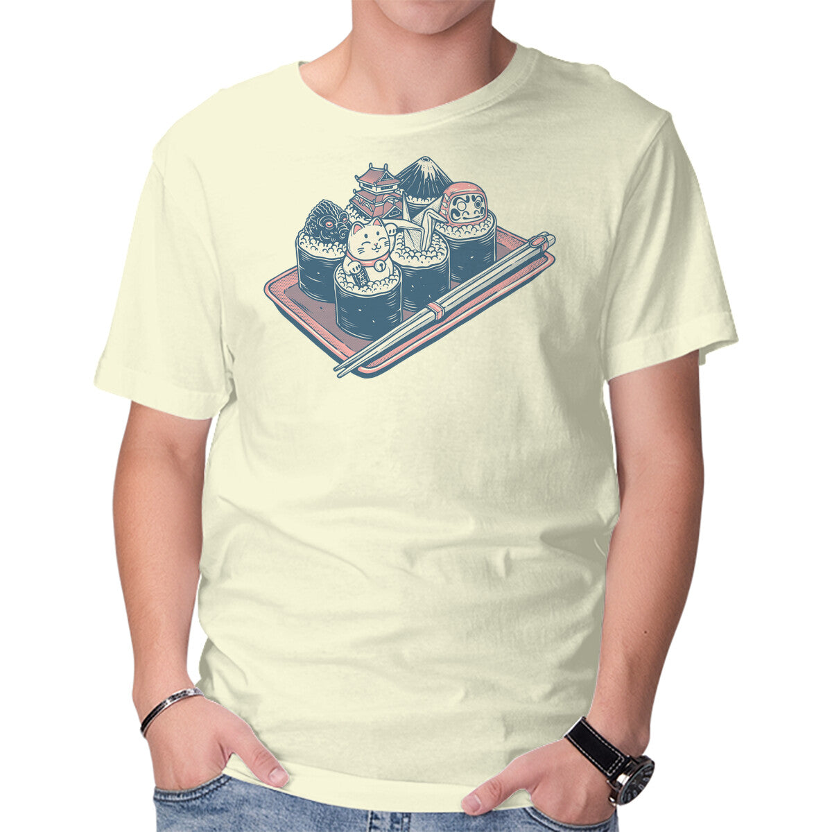 Unisex Crew Neck T-Shirt Sushi Family Graphic Short Sleeve Casual Tee XXXXL