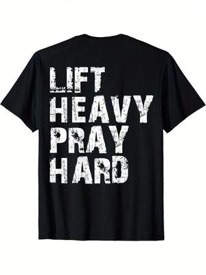 Lift Heavy Pray Hard, Gym Christian Gift For Christian T-Shirt