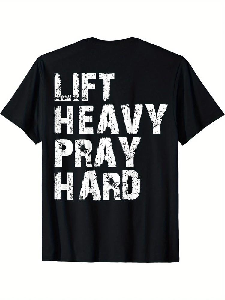 

Lift Heavy Pray Hard, Gym Christian Gift For Christian T-Shirt XL