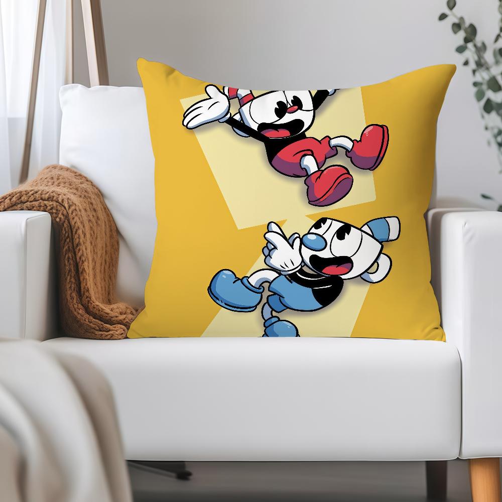 Funny Game C-Cuphead Pillow Case Applicable Space For Guest Rooms Interiors Cars Office House Decoration