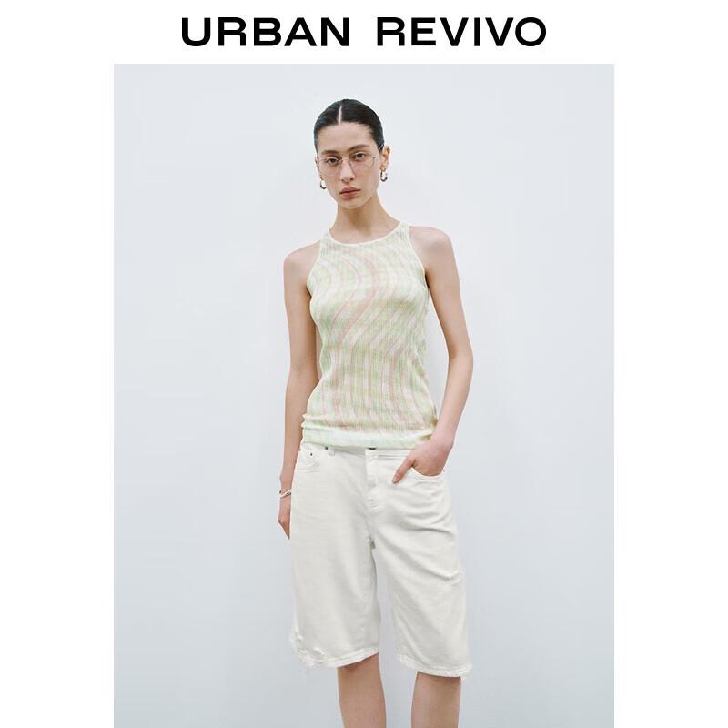 

Женский вязаный жилет в клетку с цветными блоками L