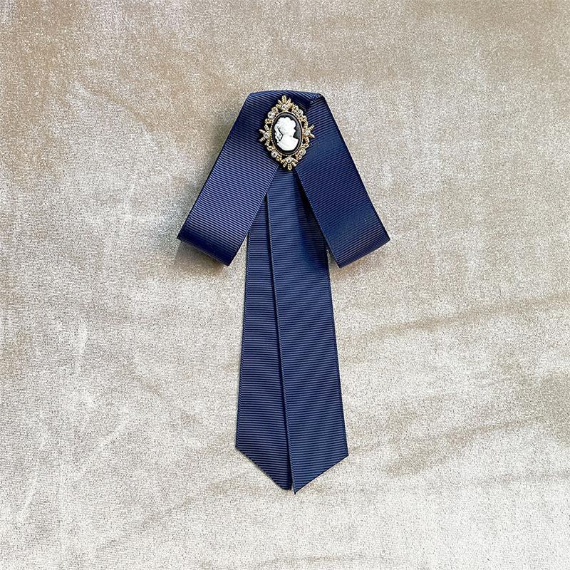 Women New Ribbon Bow Tie Beauty Head Bow Brooch Blouse Collar Pin Brooch Bowknot Shirt Bow Tie Corsage Pin Accessories