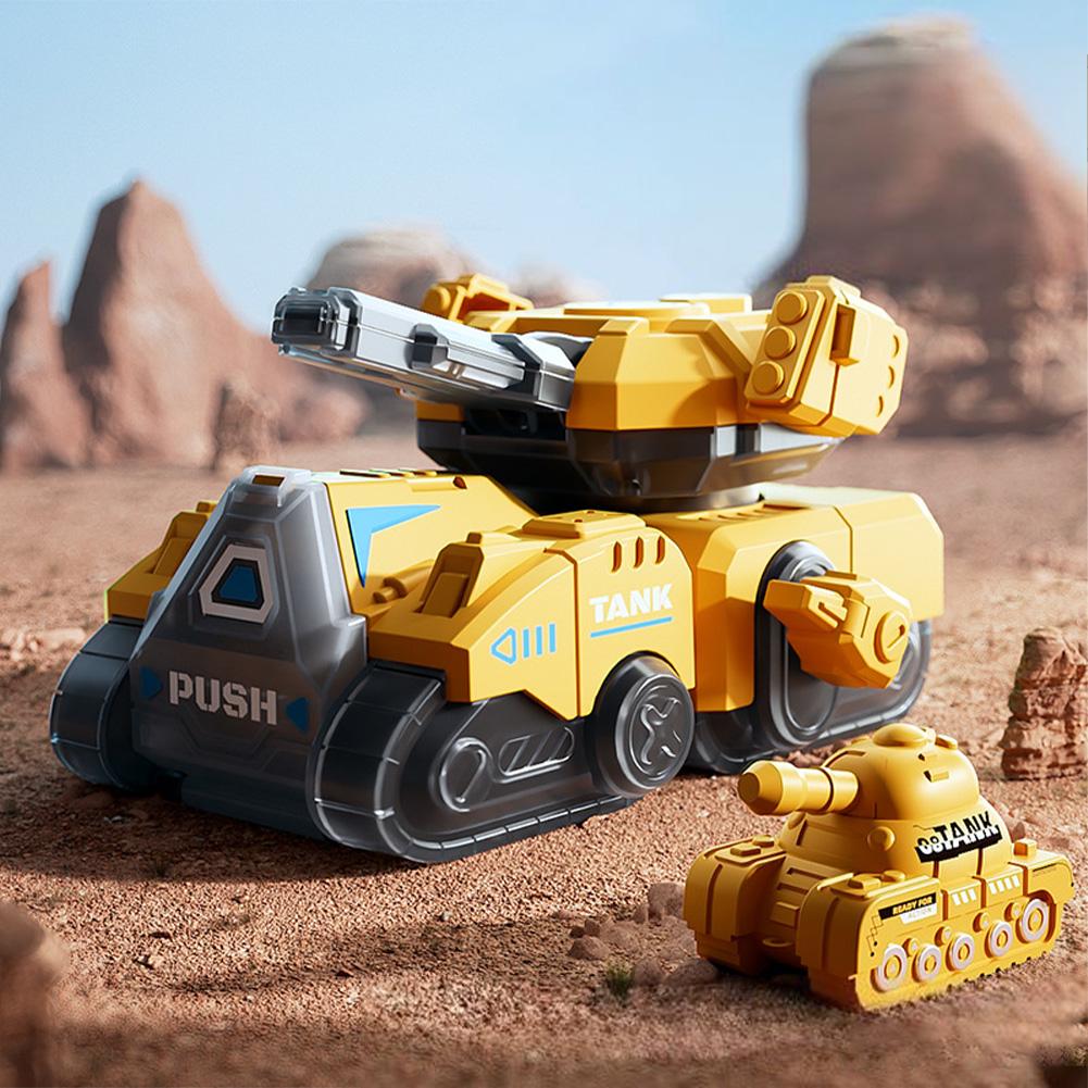 

Toy Tanks For Kids Wind-up Toy 360° Rotation Vehicle Toys With Hidden Storage Box Birthday Gifts For Boys Girls Yellow chain tank-opp bag