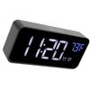 LED Digital Alarm Clock Thermometer with Snooze USB Charging Bedroom Office DecorationBlack