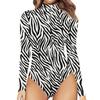 Women's Casual Bodysuit Long Sleeve Bodycon Catsuit Leopard Print
