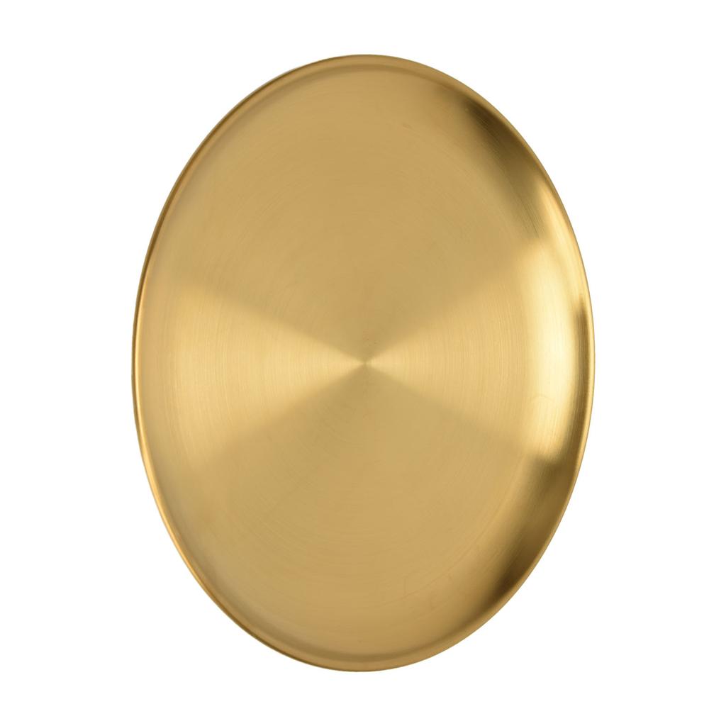 Servierschalen aus Edelstahl Grillplatte Verdickte runde Platte Goldene Dessertplatte