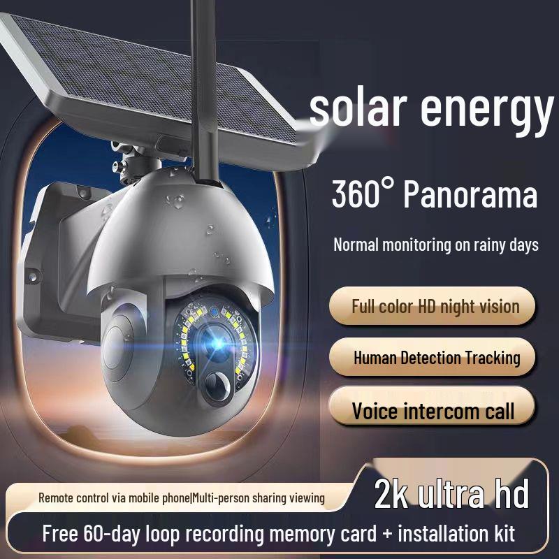 4G Outdoor 360° Solar Camera: Full-Color Night Vision, Mobile Remote Control, Waterproof