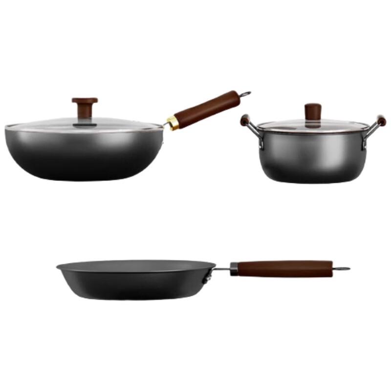 VELOSAN Nitrided Iron Wok Cookware Set