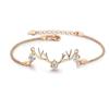 Women's High-End 'I Have You' Sterling Silver Reindeer Bracelet - Niche Design, Versatile Holiday Jewelry