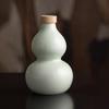 Ancient Style Chinese Ceramic Gourd Wine Bottle with Portable Mesh Bag for Cold Brew