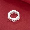 S925 Sterling Silver Hammered Polygonal Meteorite Crater Spacer Beads for DIY Bracelets