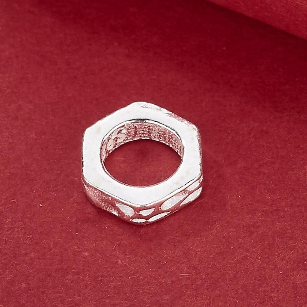 S925 Sterling Silver Hammered Polygonal Meteorite Crater Spacer Beads for DIY Bracelets