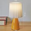 Milkshake Bedside Table Lamp E27 Warm Color LED Pleated Lamp Living Room Table Decorative Night Light Ceramic Indoor Lighting