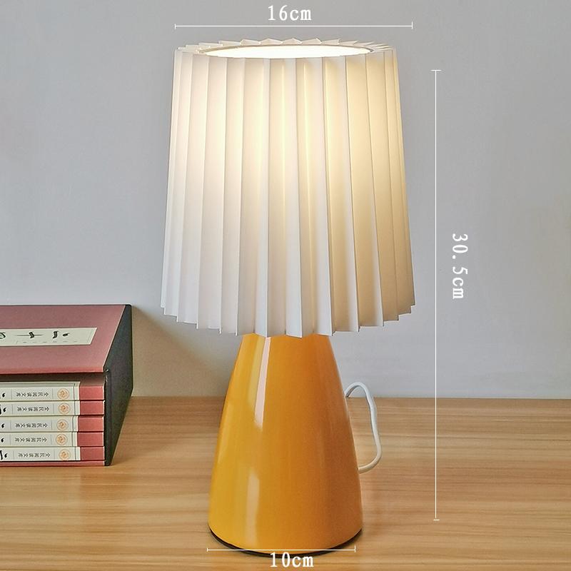 Milkshake Bedside Table Lamp E27 Warm Color LED Pleated Lamp Living Room Table Decorative Night Light Ceramic Indoor Lighting