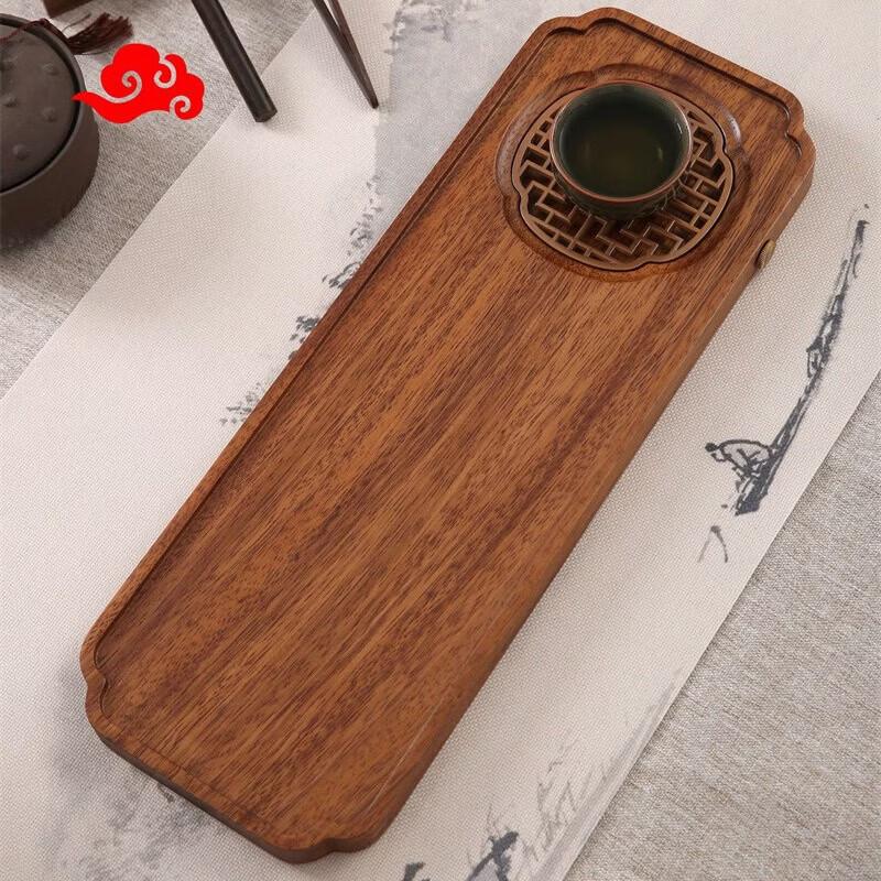 Modern Walnut Rectangular Tea Tray