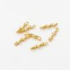 30pcs/lot 2*12.5mm 14K 18K Gold Color Twisted Connecting Rod With Double Hole Earing Charm Sticks For DIY Jewelry Making