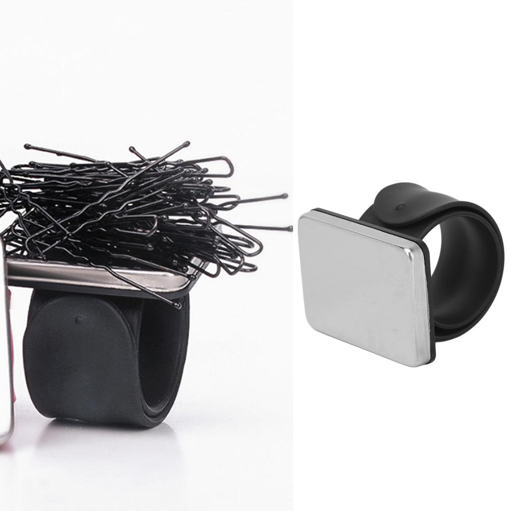 Magnetic Makeup Mixing Palett Bracelet Silicone Cosmetic Applicator Wrist Strap Rectangle Black