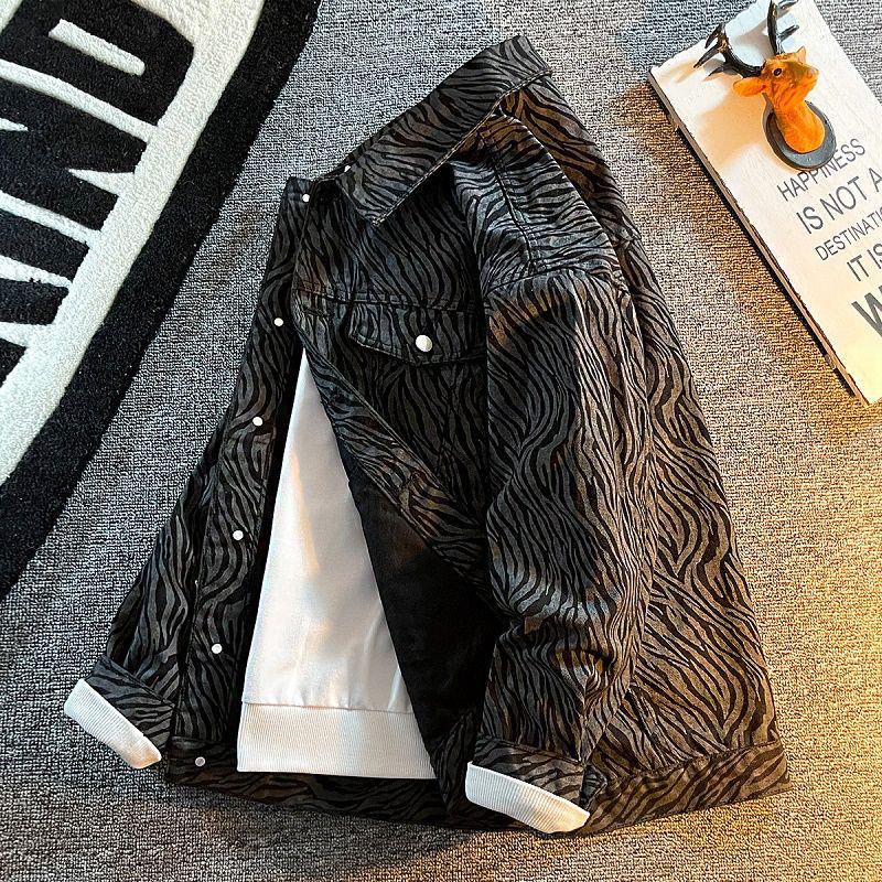 

Men s Ethnic Retro Floral Denim Jacket - Casual Spring/Autumn Outerwear 2XL 75-80 kg
