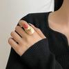 Kawaii Exaggerated Ring Geometric Chunky Enamel Ring Personality Parrot Drip Oil Ring  Gift