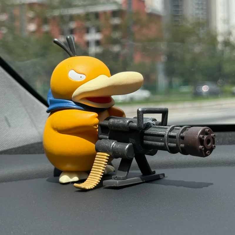 9/15Cm Pokemon Gatling Gun Psyduck Standing Posture Action Figure Collection Model Cartoon Toys Car Interior Fun Ornament Gifts