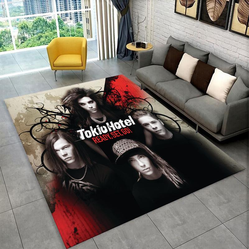 Rock Band Tokio Hotel Bill Kaulitz Carpet Rug for Bedroom Living Room Sofa Playroom Doormat Home Decor,Kid Area Rug Non-slip